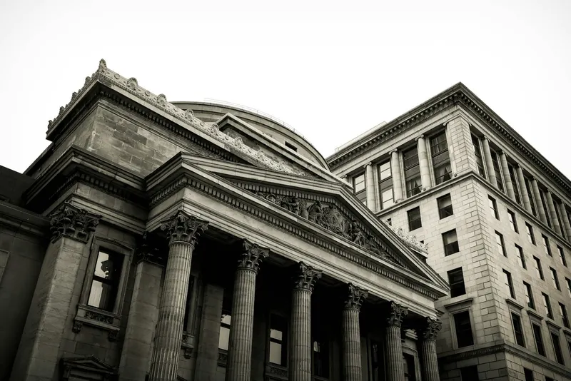 Bank building exterior representing mortgage lending and financial institutions