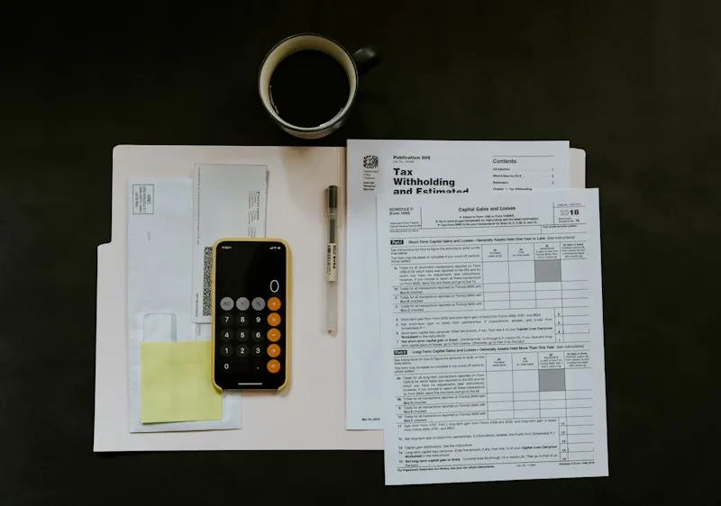 Financial budget planning chart with pen and coffee