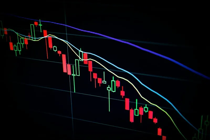 Stock market growth chart on tablet screen